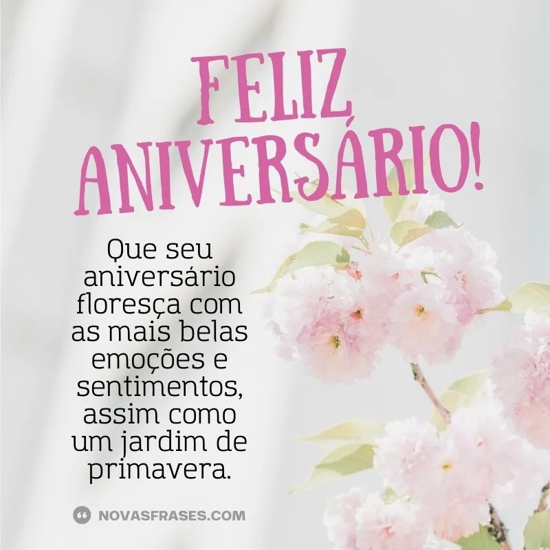 feliz aniversário com flores e bolo