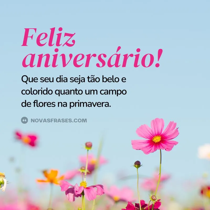 mensagens de feliz aniversário com flores