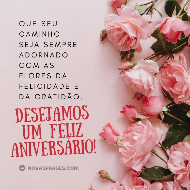 msg de feliz aniversário com flores