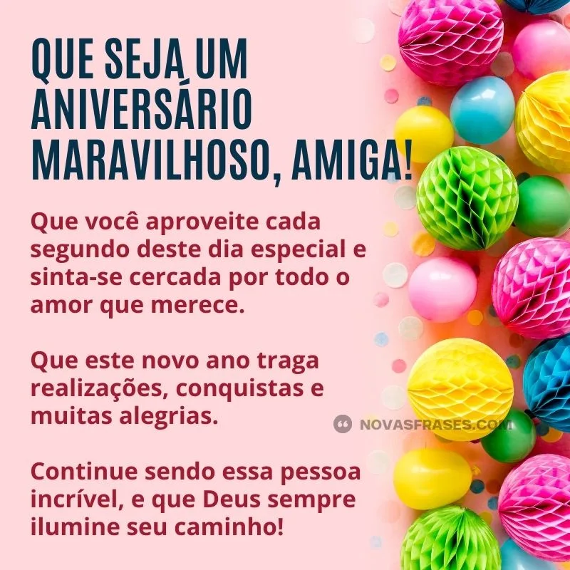 mensagem de aniversário para amiga especial