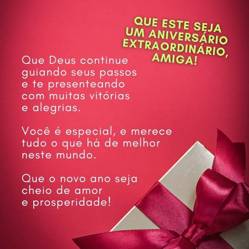 mensagem de feliz aniversário para amiga