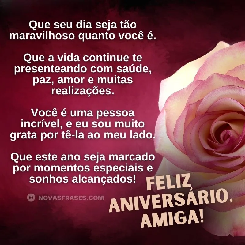 texto de aniversário para amiga