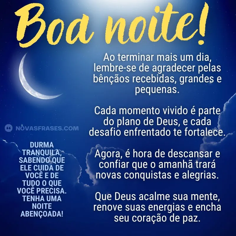 uma mensagem de boa noite