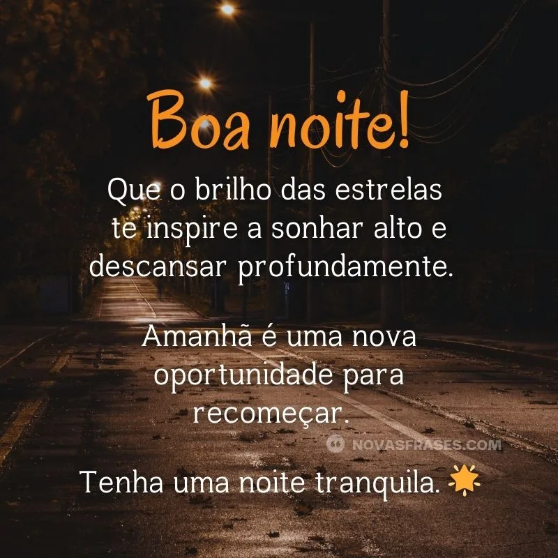 novas e diferentes mensagens de boa noite