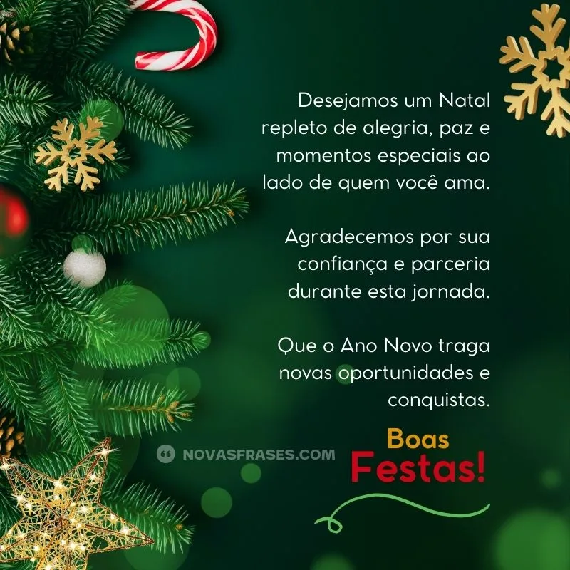 frase de natal para clientes